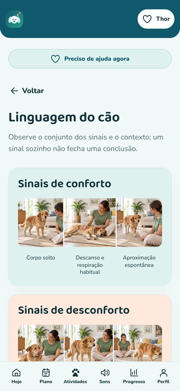 Tela real: linguagem do cão